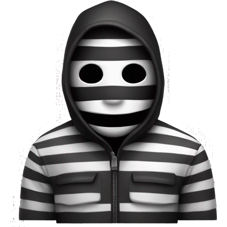 robber black and white striped emoji