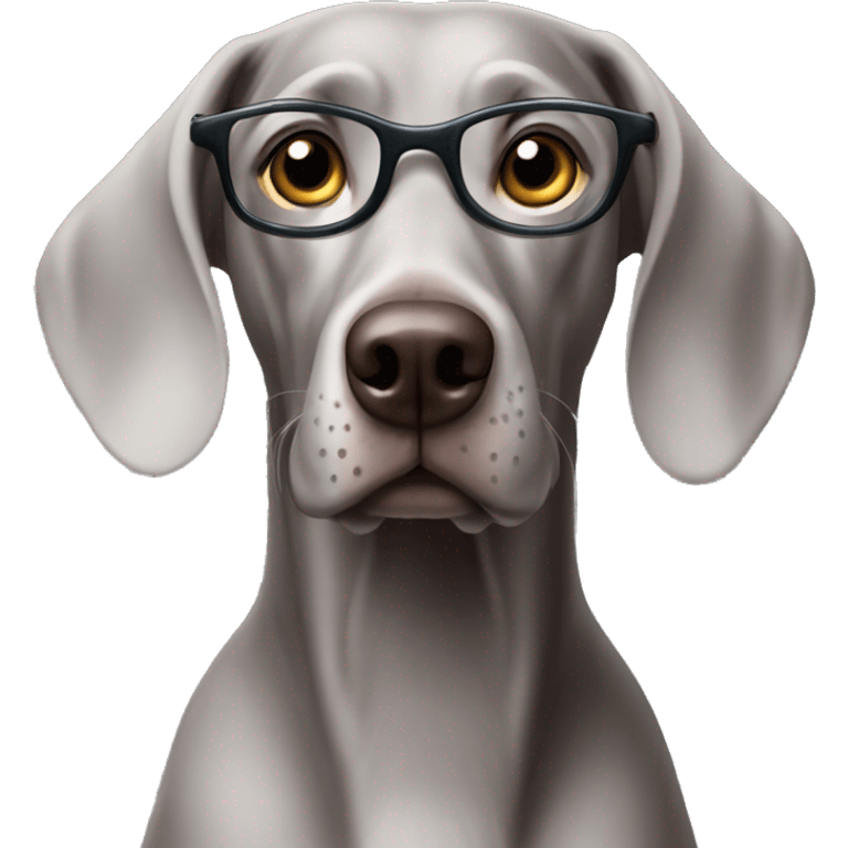 Nerdy weimaraner emoji