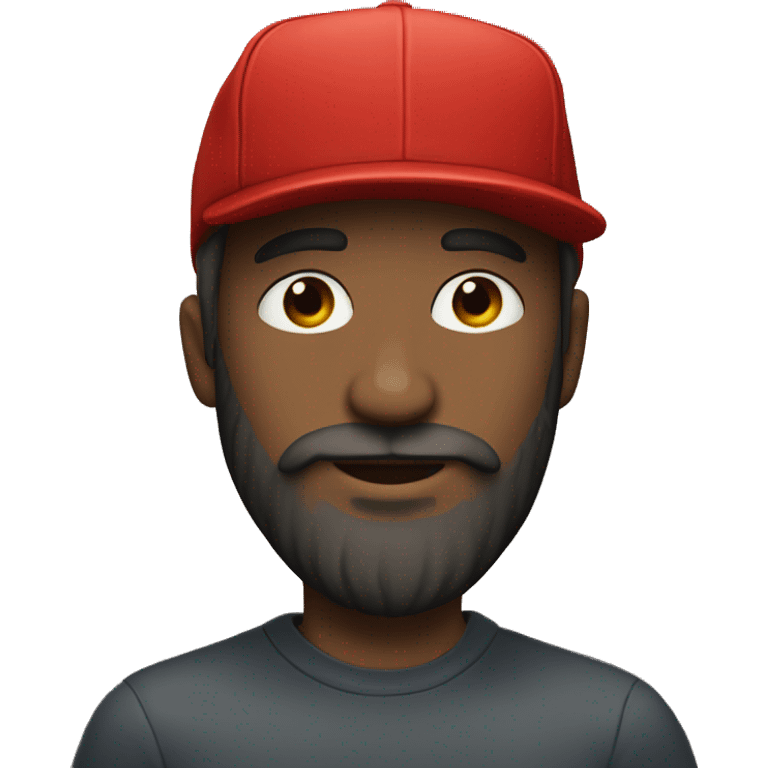 A bearded man wearing a red supreme hat  emoji