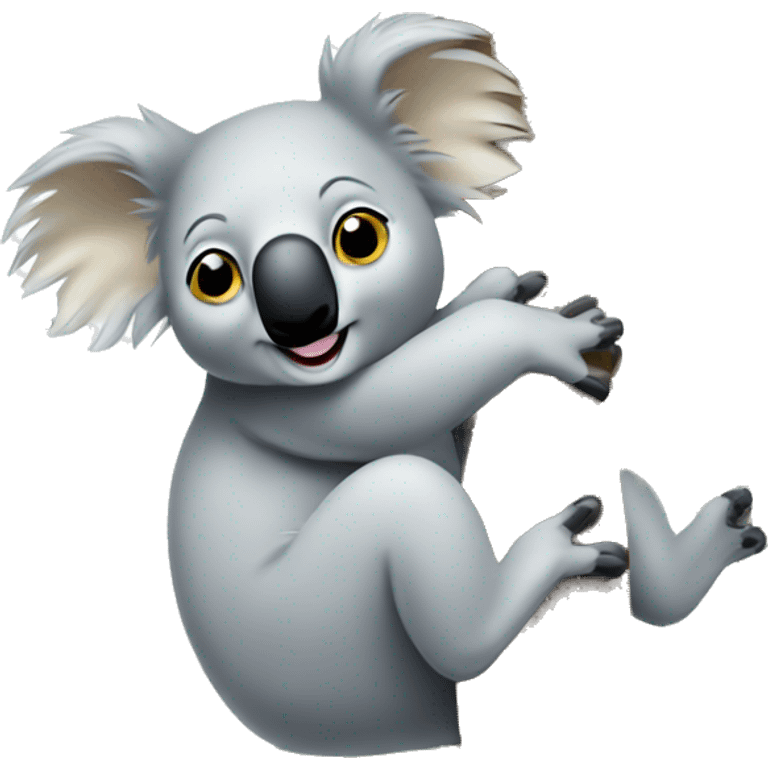 Koala upside down on tree emoji