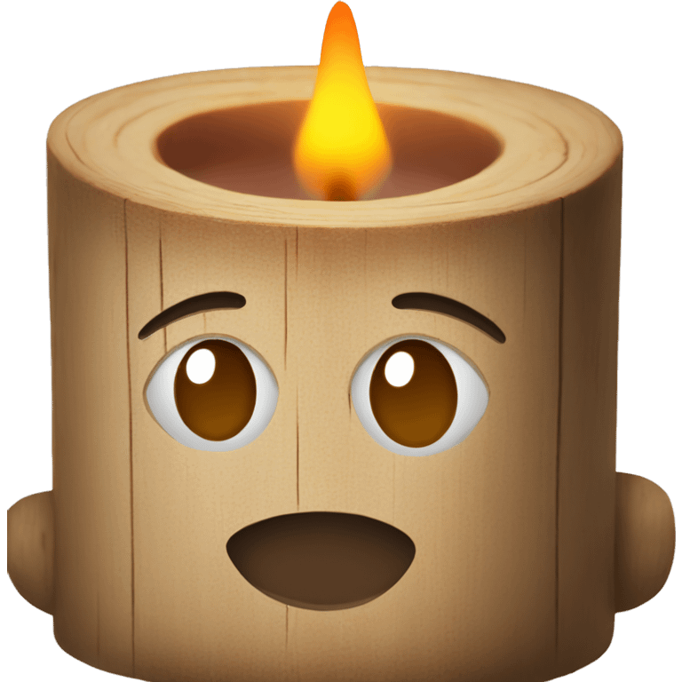 Wooden wick candle emoji