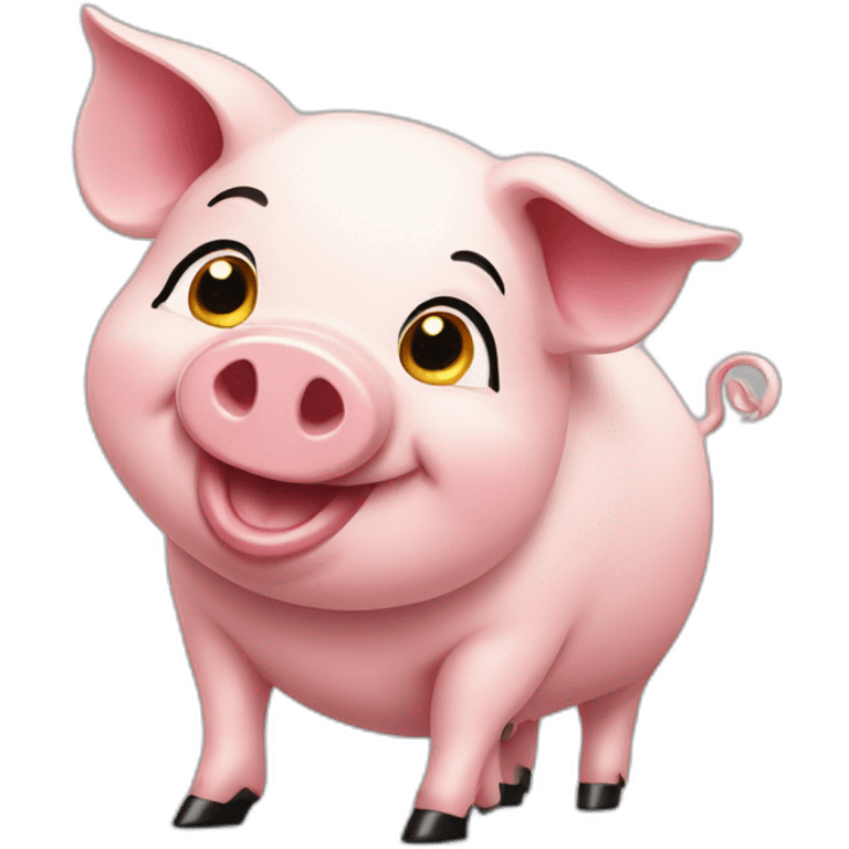 Happy pig in high heels emoji