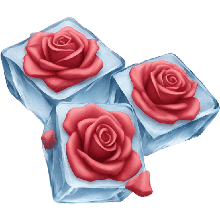 roses on ice cubes  emoji