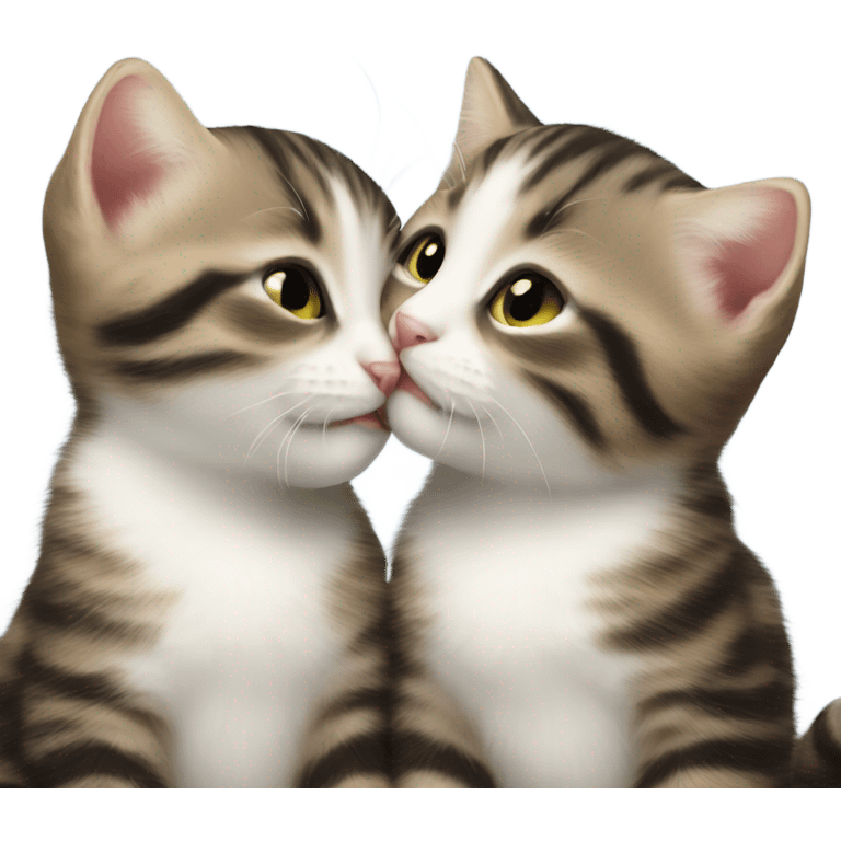 Baby cats kissing emoji