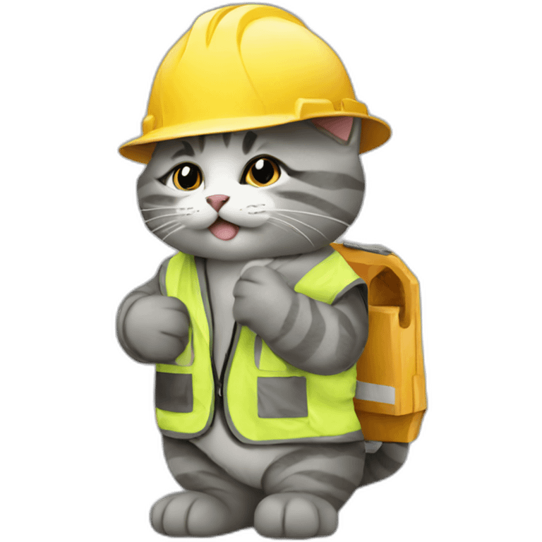 Cats working at a construction site emoji