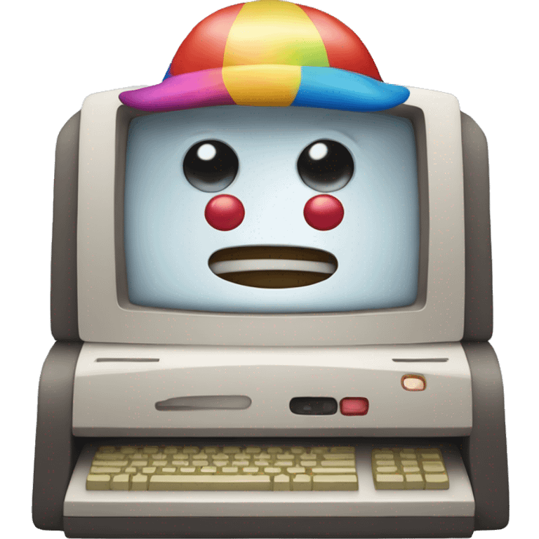 computer as a clown emoji