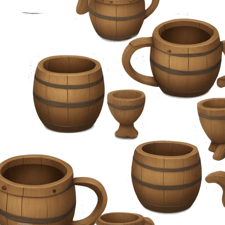 Medieval tavern wooden cup emoji