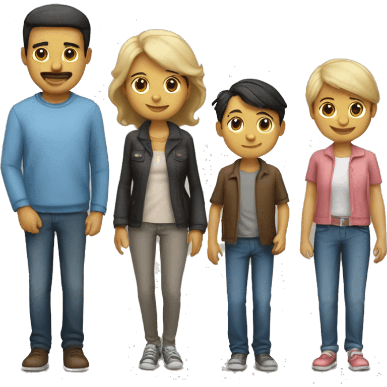 familia de papa, mama niño, niño, niño emoji