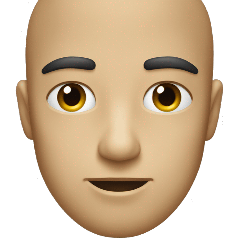 face with eyebrows drawn together, half-closed eyes and the mouth a flat line with upturned edges emoji