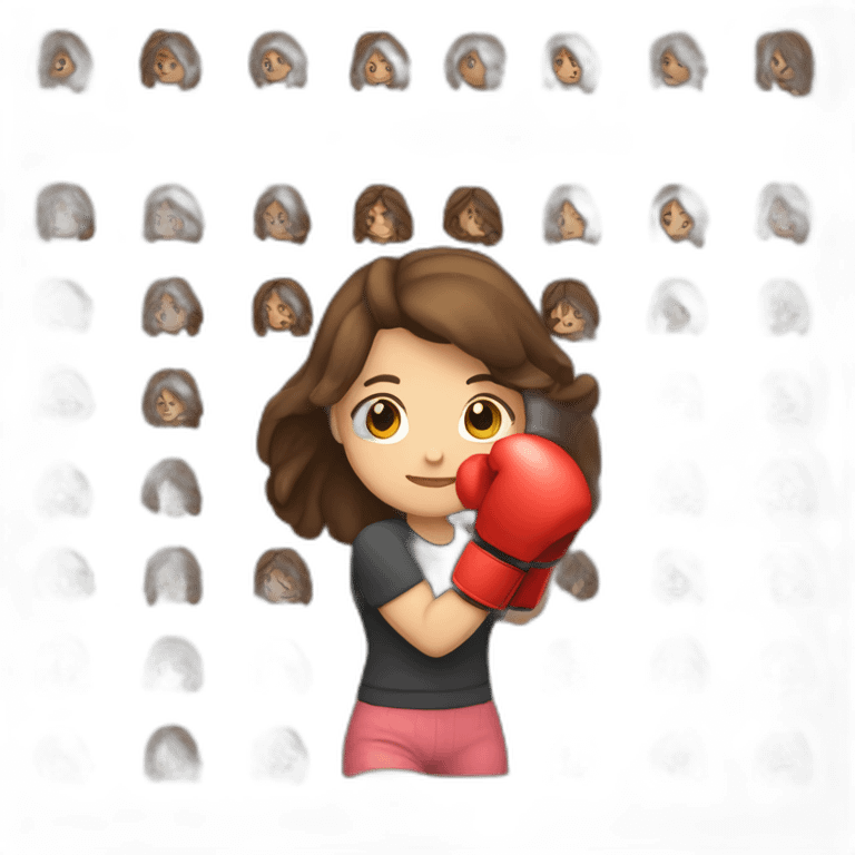 Girl with long brown hair boxing hands emoji