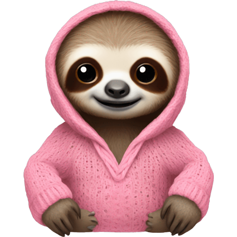 baby sloth in pink sweater emoji