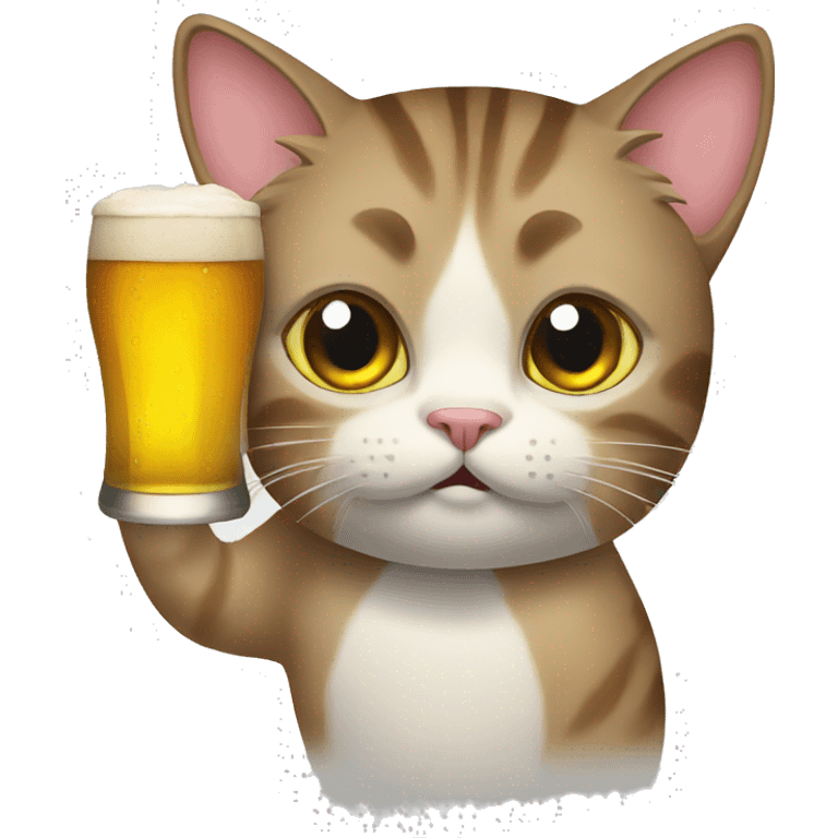 cat want to drink beer emoji