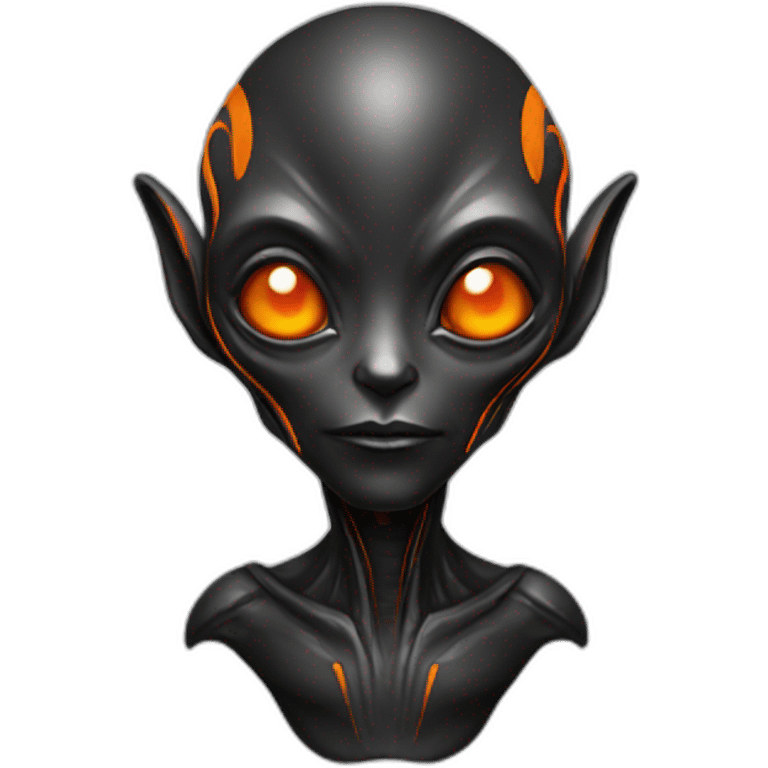 alien black with orange details emoji