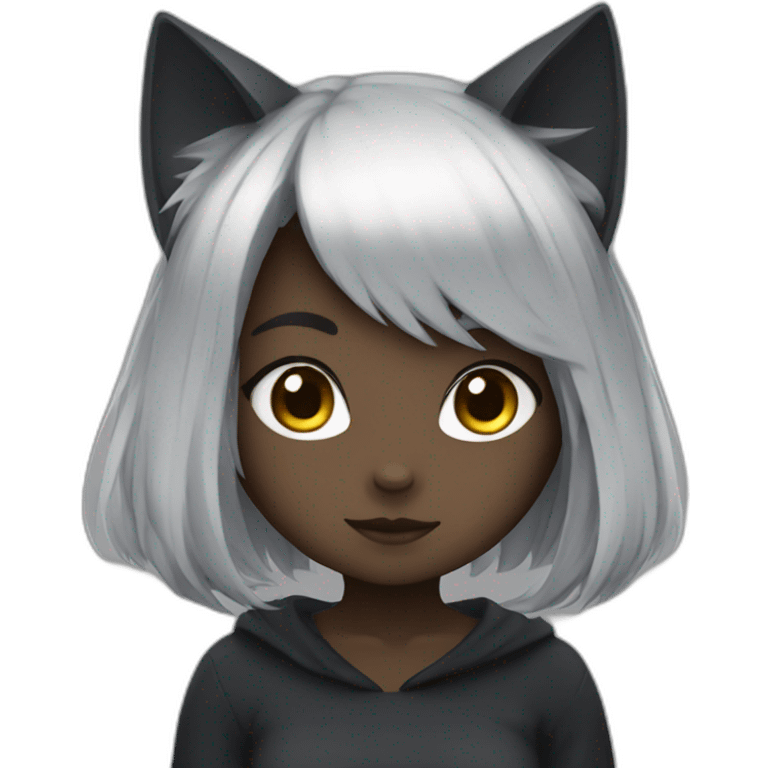 dark neko girl emoji