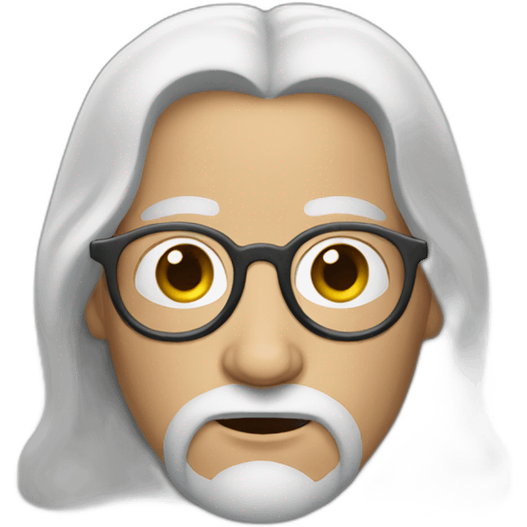 Jesus with round eye glasses with Balding grey hair  emoji