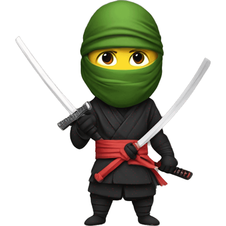 ninja with a katana in his hands with a crocodile head emoji