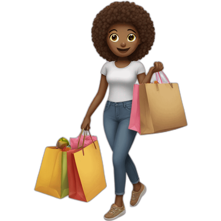 Girl with shopping bag  emoji