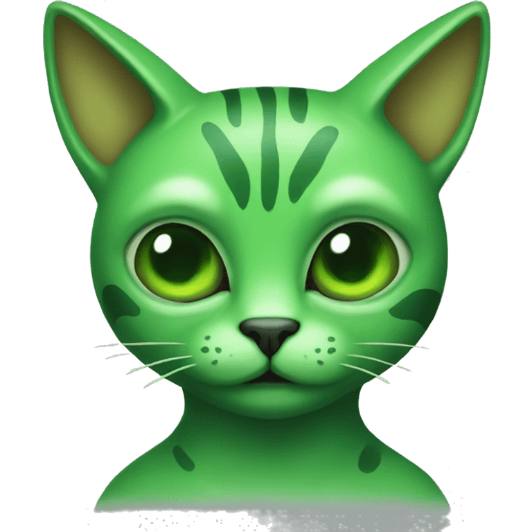 GREEN ALIEN CAT emoji