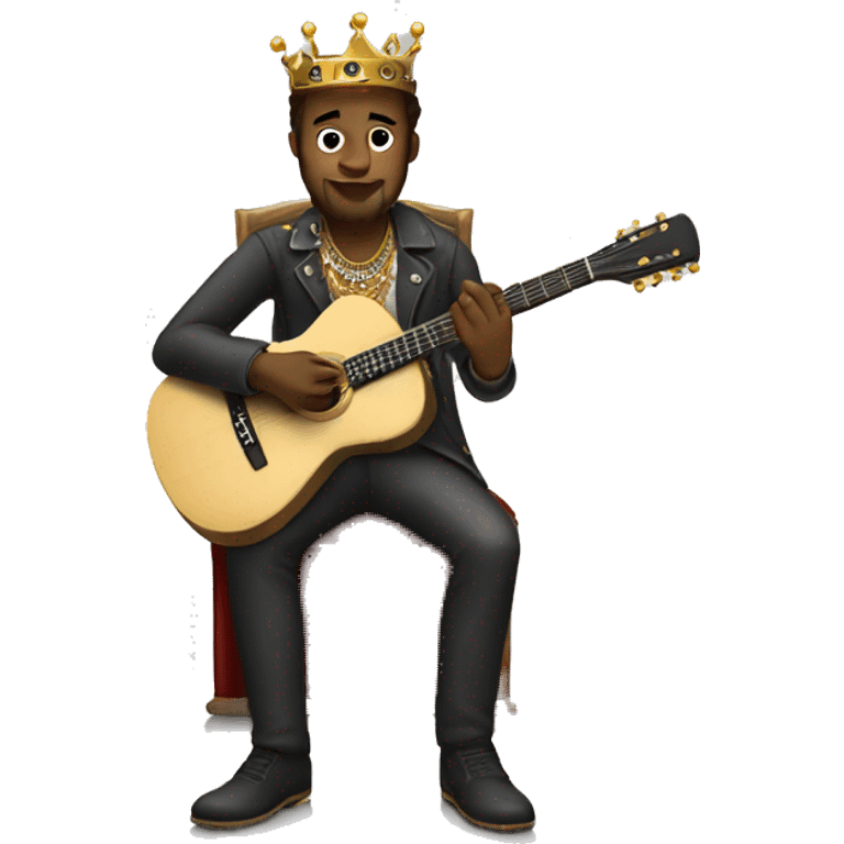 king playing guitar sitting on a Thorne emoji