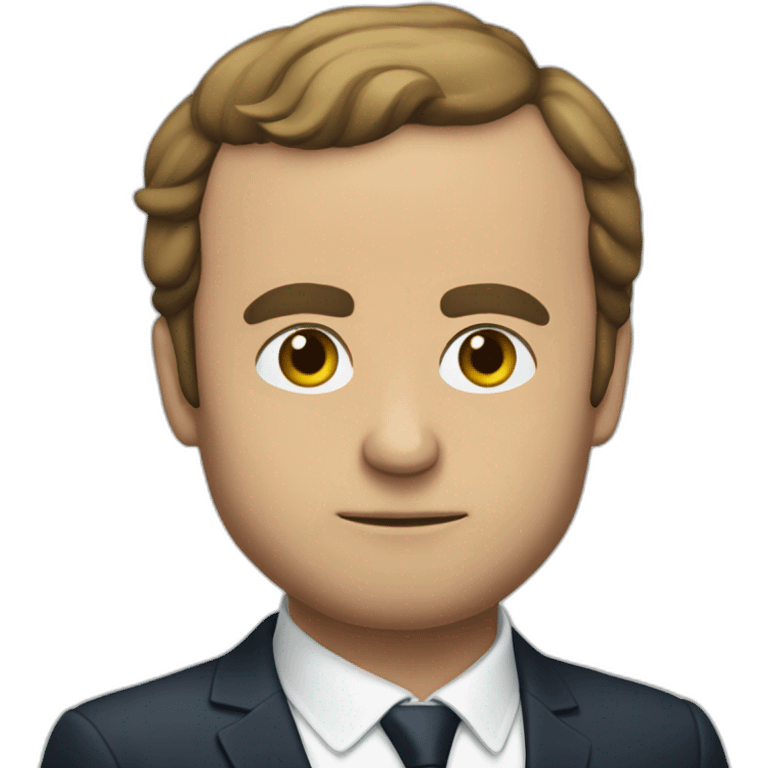 macron serious explain with flat hand emoji