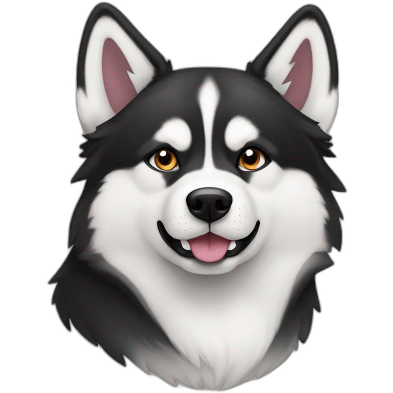 Perro husky siberiano con color banco y negro  emoji