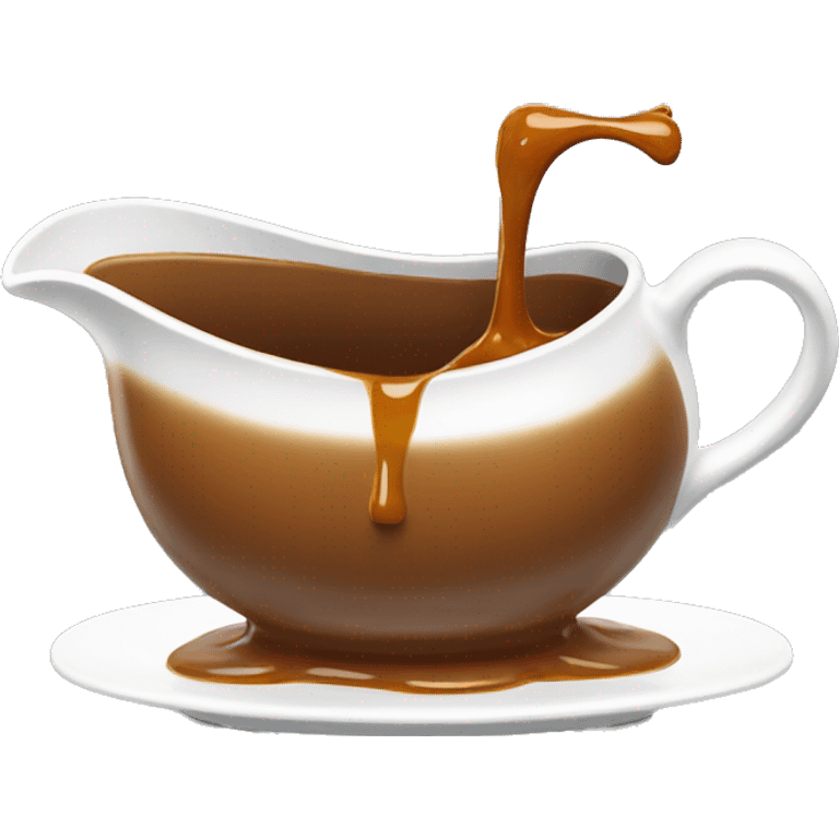 A gravy boat with a slow drip of gravy falling. emoji