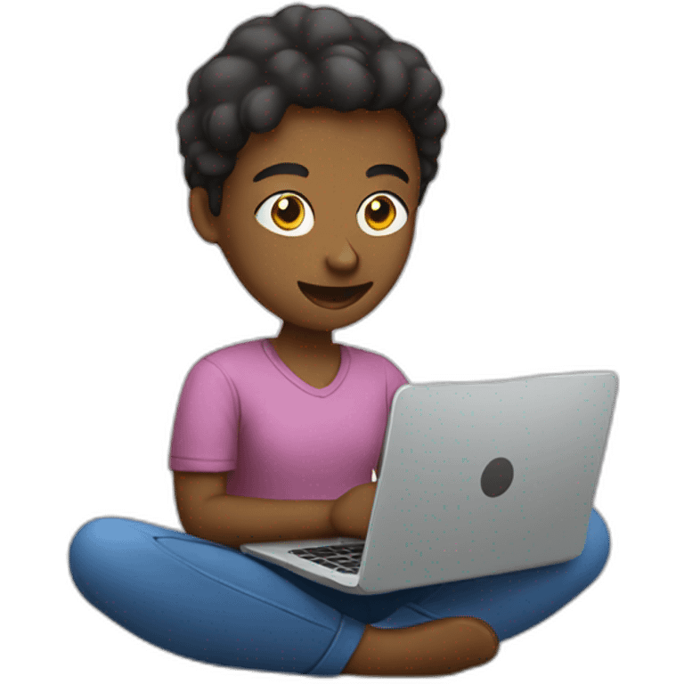 social media manager working on laptop emoji