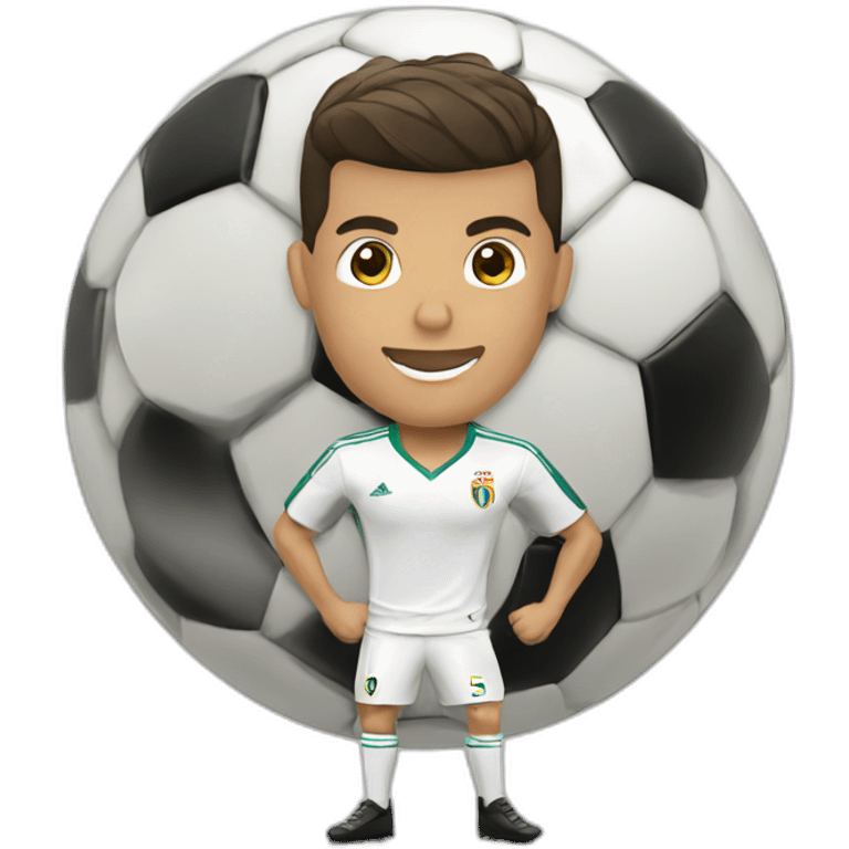 Cristiano Ronaldo with football emoji