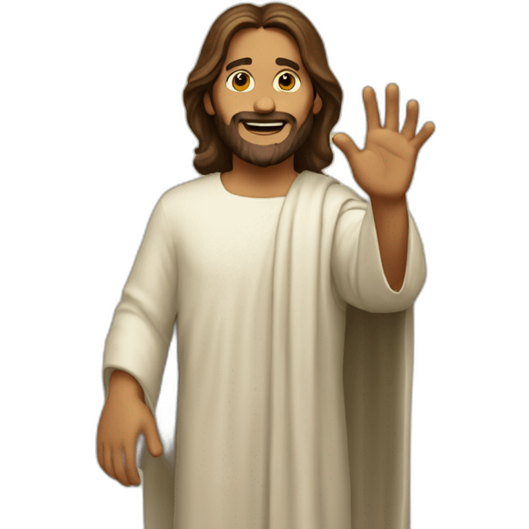 jesucrist waving one hand emoji