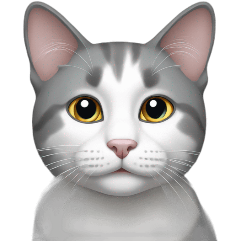 Grey and white cat emoji