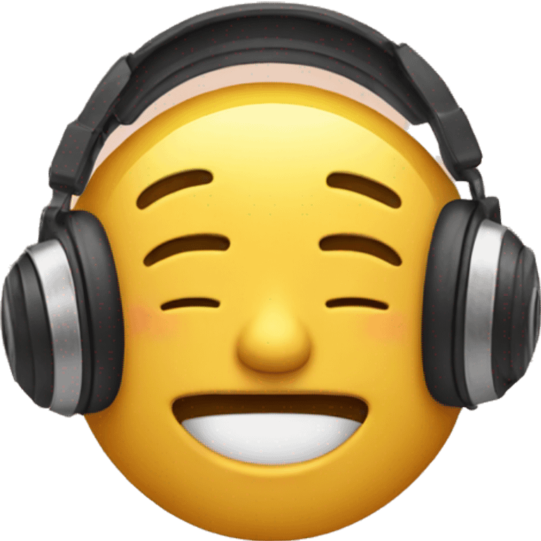 relieved face with headphones emoji