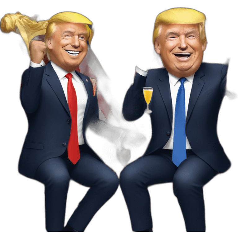 trump and macron partying emoji