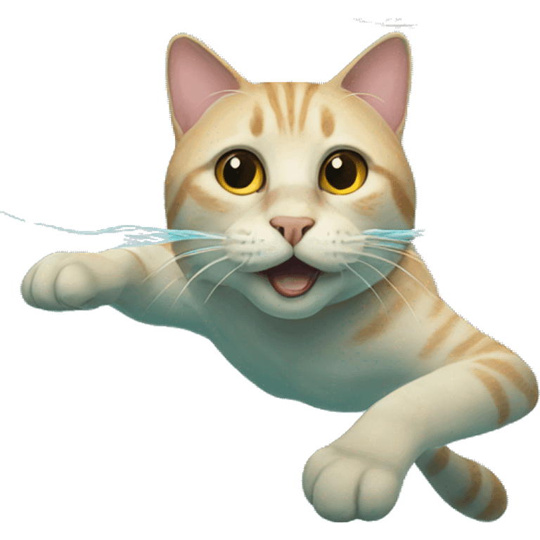 cat swimming emoji