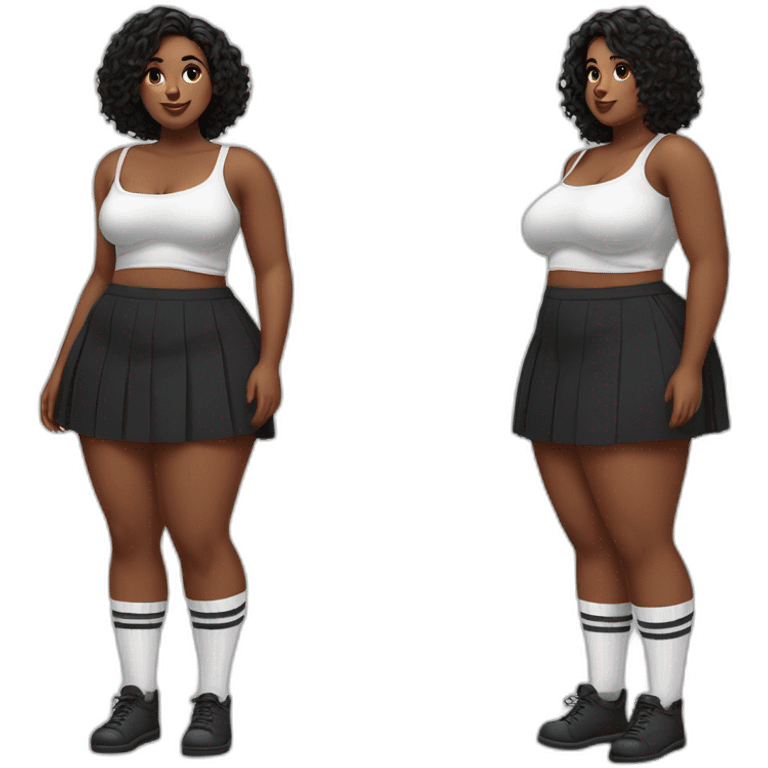 curvy-beauty-black-lifted-skirt-white-knickers-and-long-socks emoji