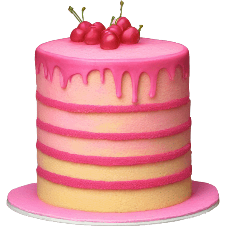 Realistic pink layered cake emoji