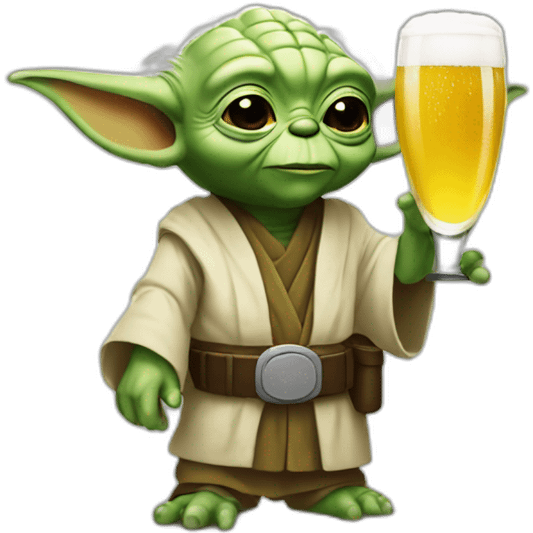 Yoda avec une bière emoji