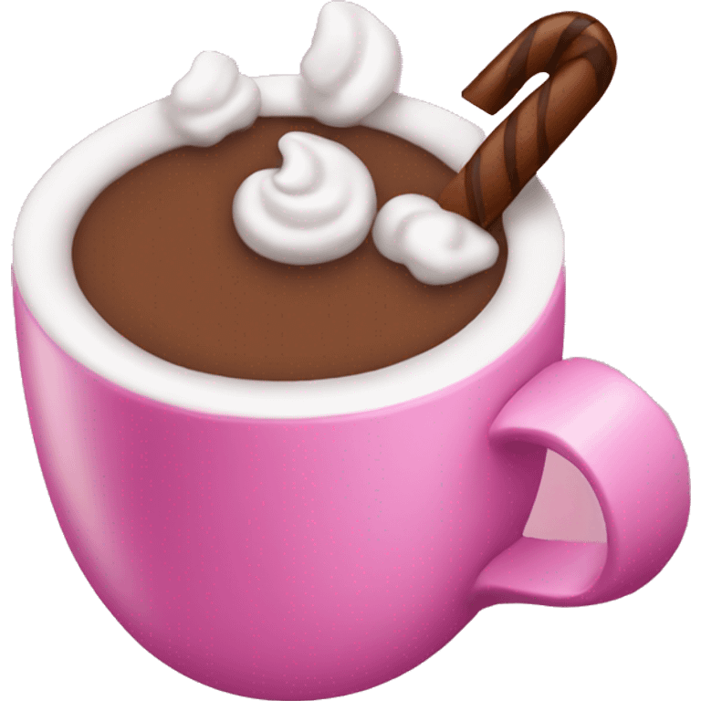 hot cocoa in a pink cup emoji