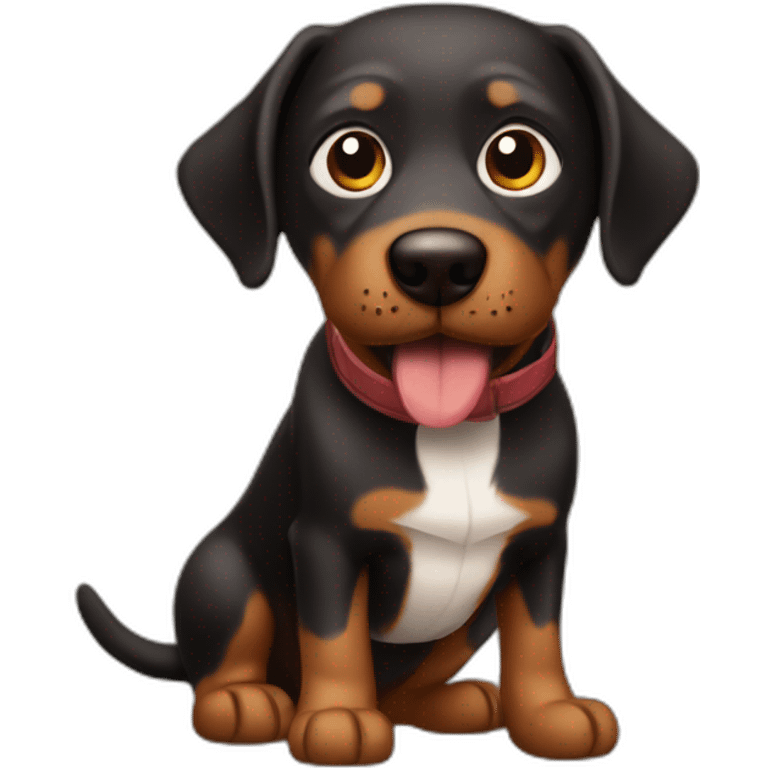 Perro salchicha-negro-marron emoji