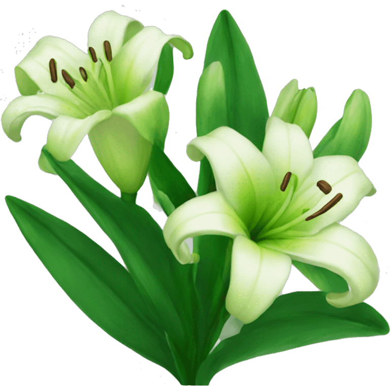 Green lillies emoji