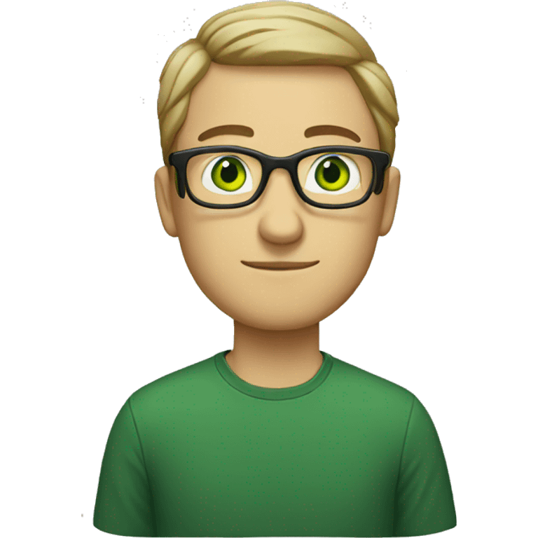 white man with green eyes and glases emoji