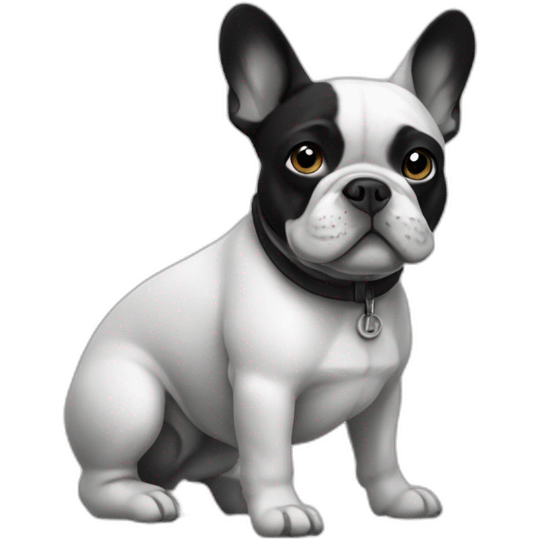 French bulldog traveler black and white emoji