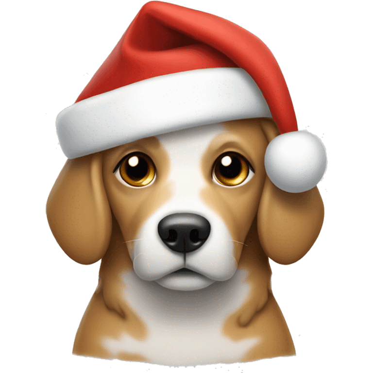 Cozy Dog with a santa hat emoji