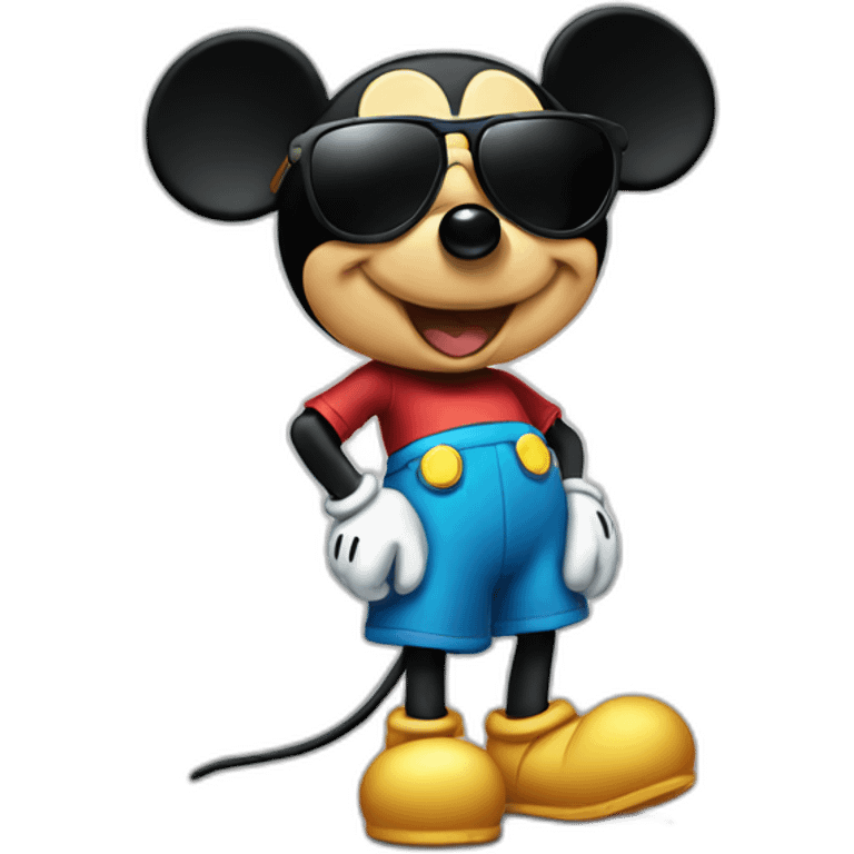 mickey mouse with sunglasses emoji