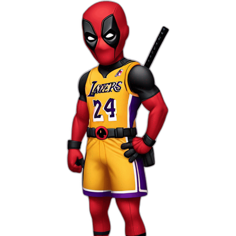 deadpool wearing lakers jersey emoji