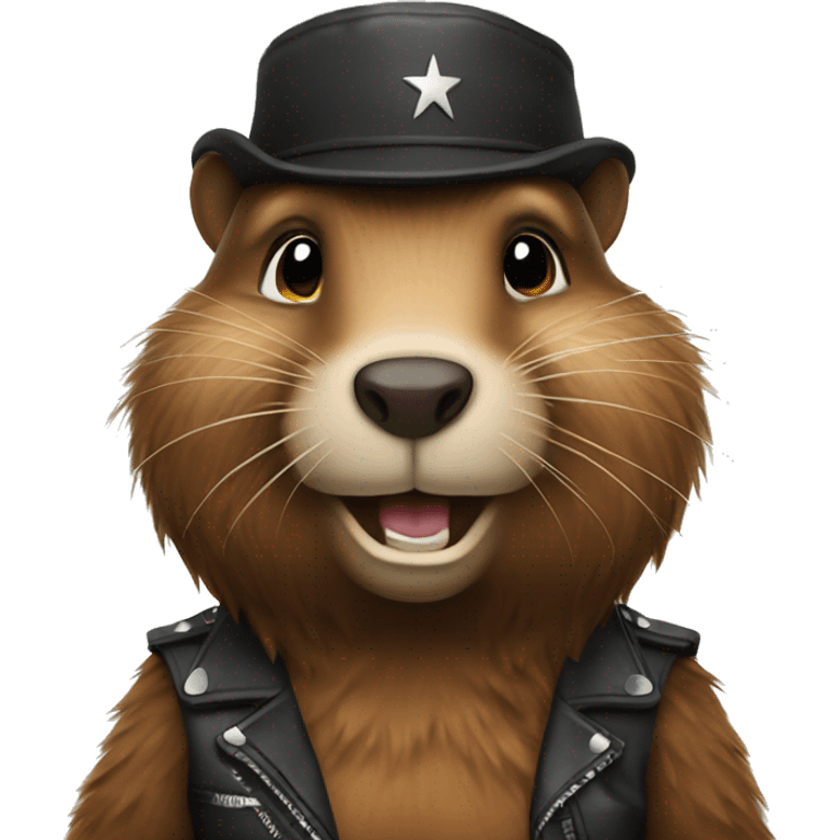 a rock star beaver emoji