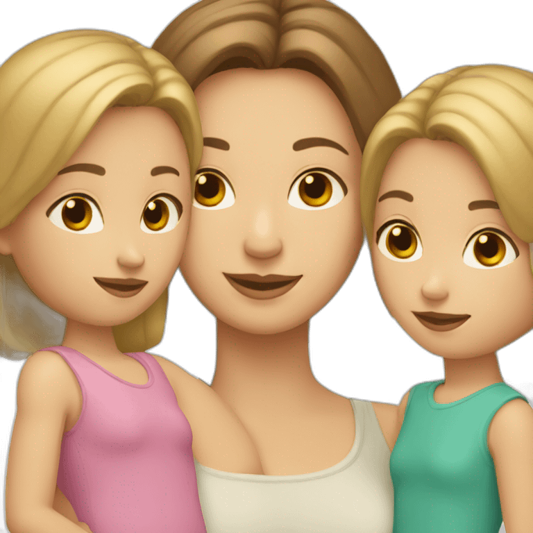 caucasian woman with two daughters emoji