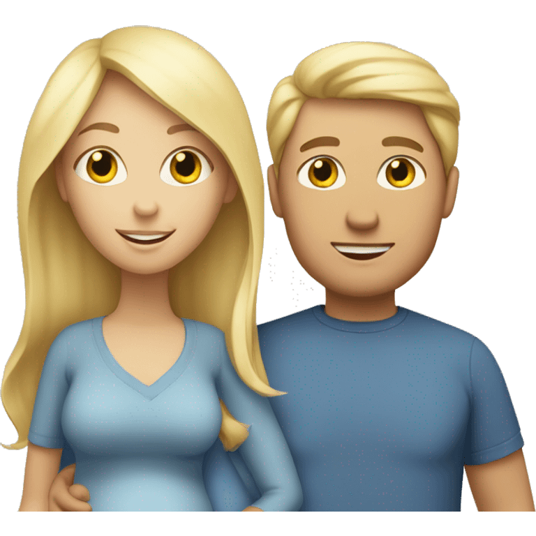 Family;blonde-dad, blonde-haired-pregnant-mother, blond-haired-woman emoji