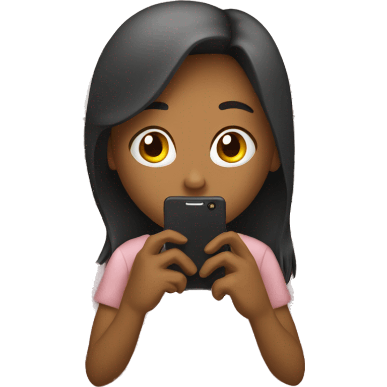 Girl on phone in bed  emoji