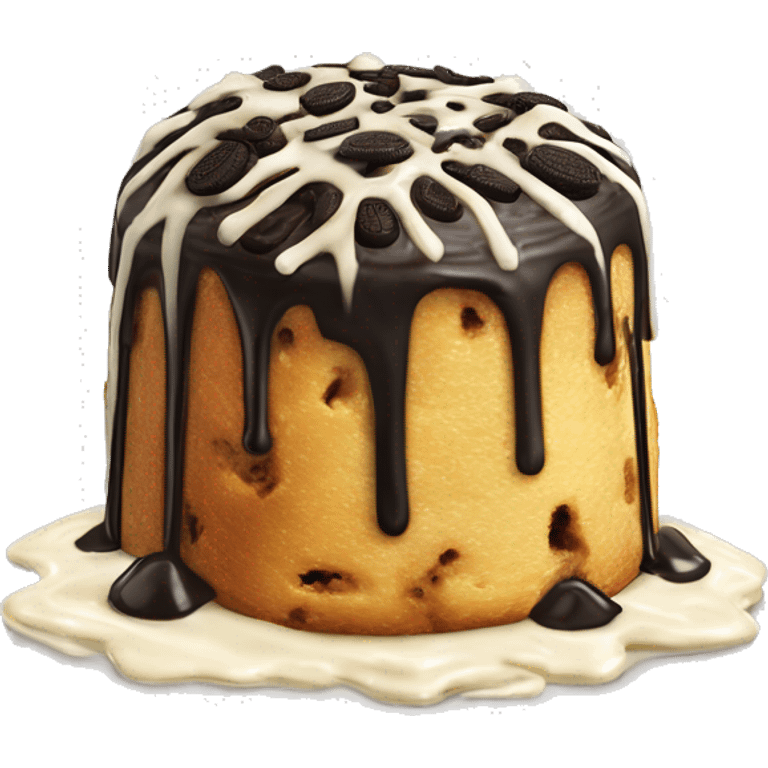 Oreo panettone, white chocolate drip emoji