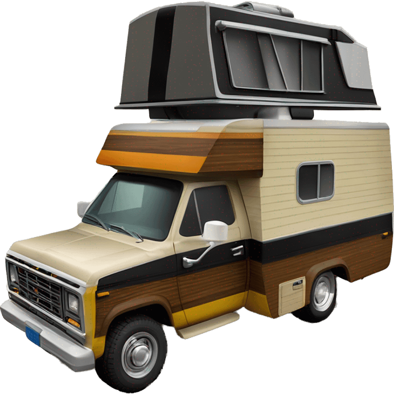 Real 70s Darth Vader’s Winnebago dually woody family camper emoji